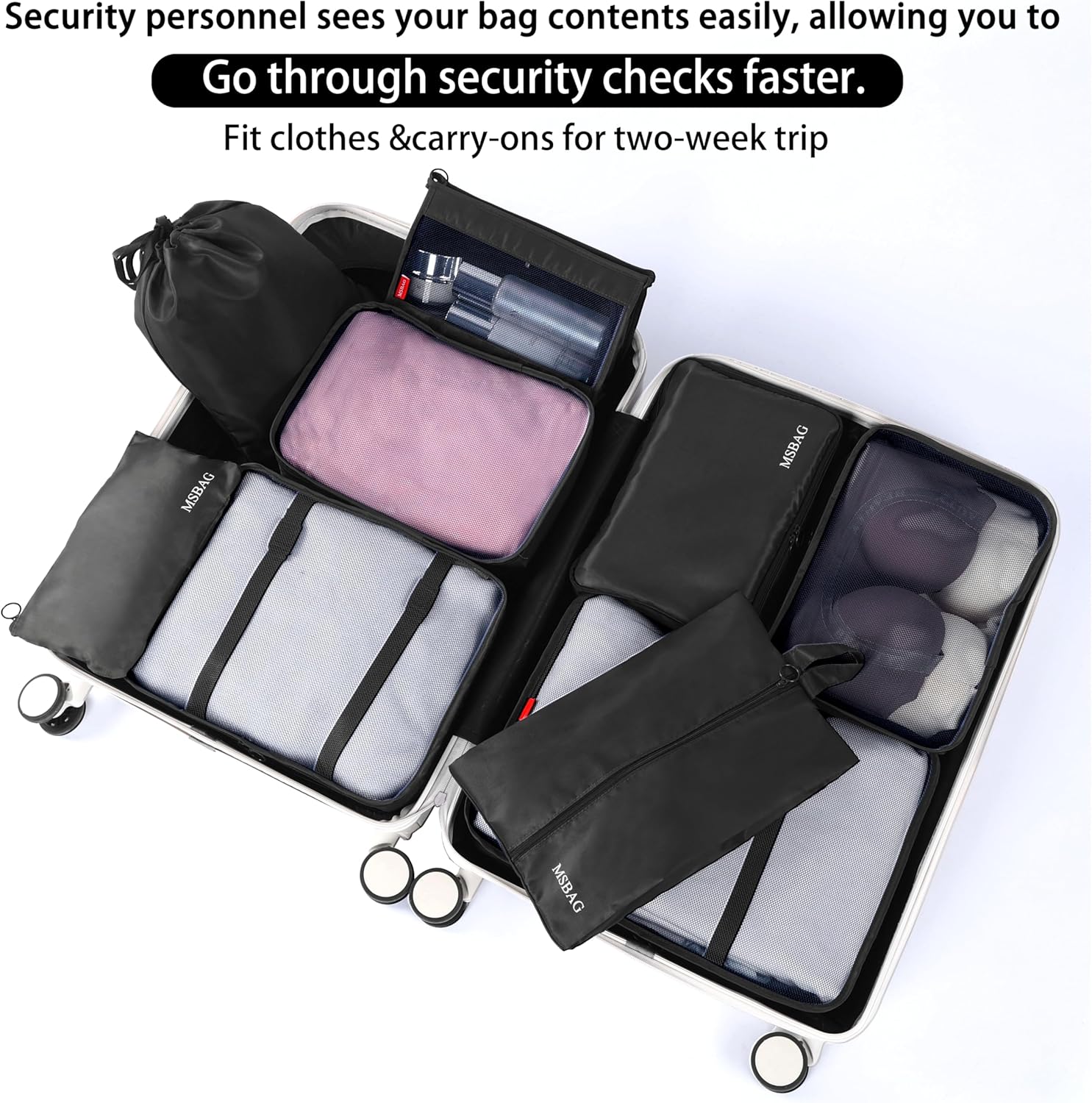 9 set Packing Cubes for Travel,Effortless Organization Cube for Quick Packing& Unpacking, Travel Must Have Suitcase Organizer Essentials for any Journey,Business trip,Cruise,Camping,hiking,Vacation. - Image 3