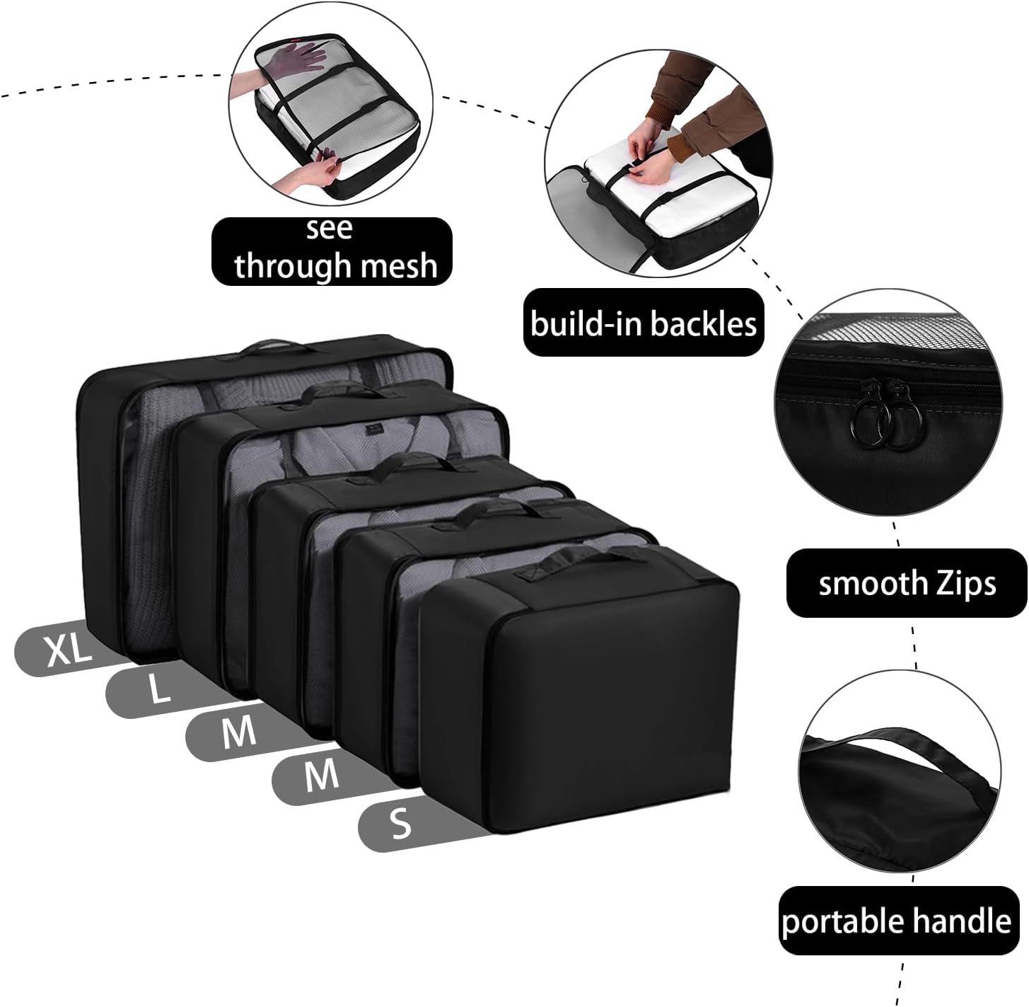 9 set Packing Cubes for Travel,Effortless Organization Cube for Quick Packing& Unpacking, Travel Must Have Suitcase Organizer Essentials for any Journey,Business trip,Cruise,Camping,hiking,Vacation. - Image 4