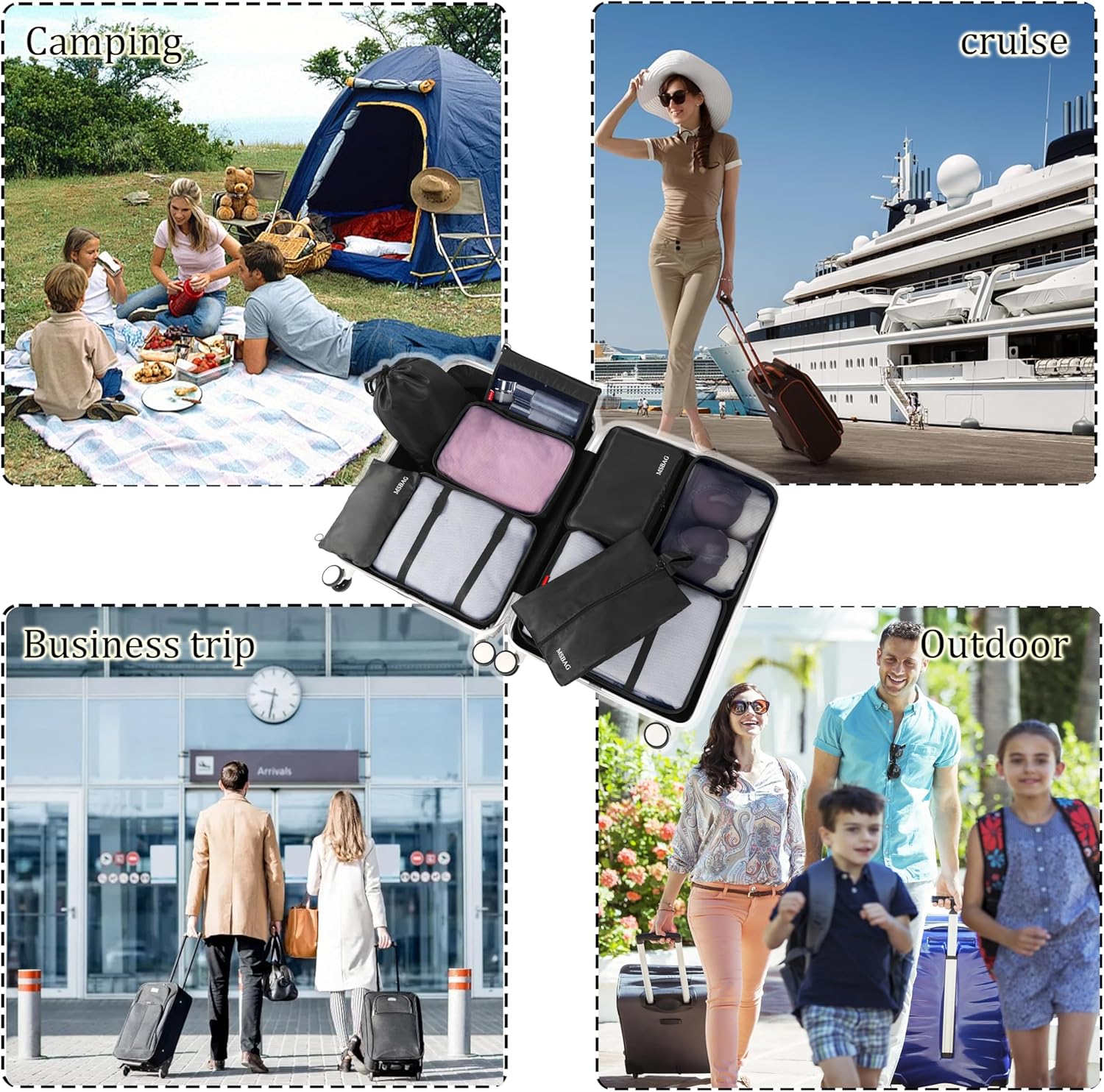 9 set Packing Cubes for Travel,Effortless Organization Cube for Quick Packing& Unpacking, Travel Must Have Suitcase Organizer Essentials for any Journey,Business trip,Cruise,Camping,hiking,Vacation. - Image 5