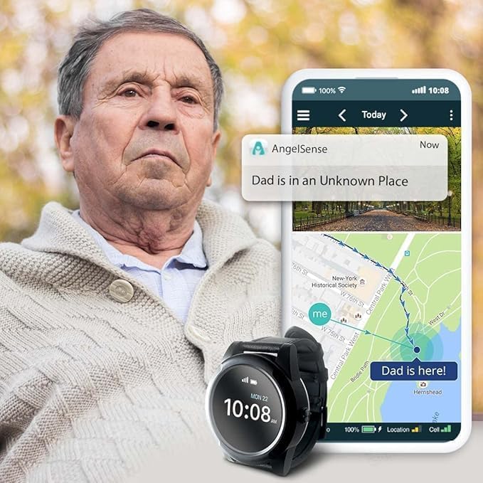 AngelSense Assistive Technology Watch with Personal GPS Tracker for Teens, Adults, Seniors, Autism, Special Needs, Dementia, Speakerphone, SOS Button, Live Tracking, Subscription Required - Image 3