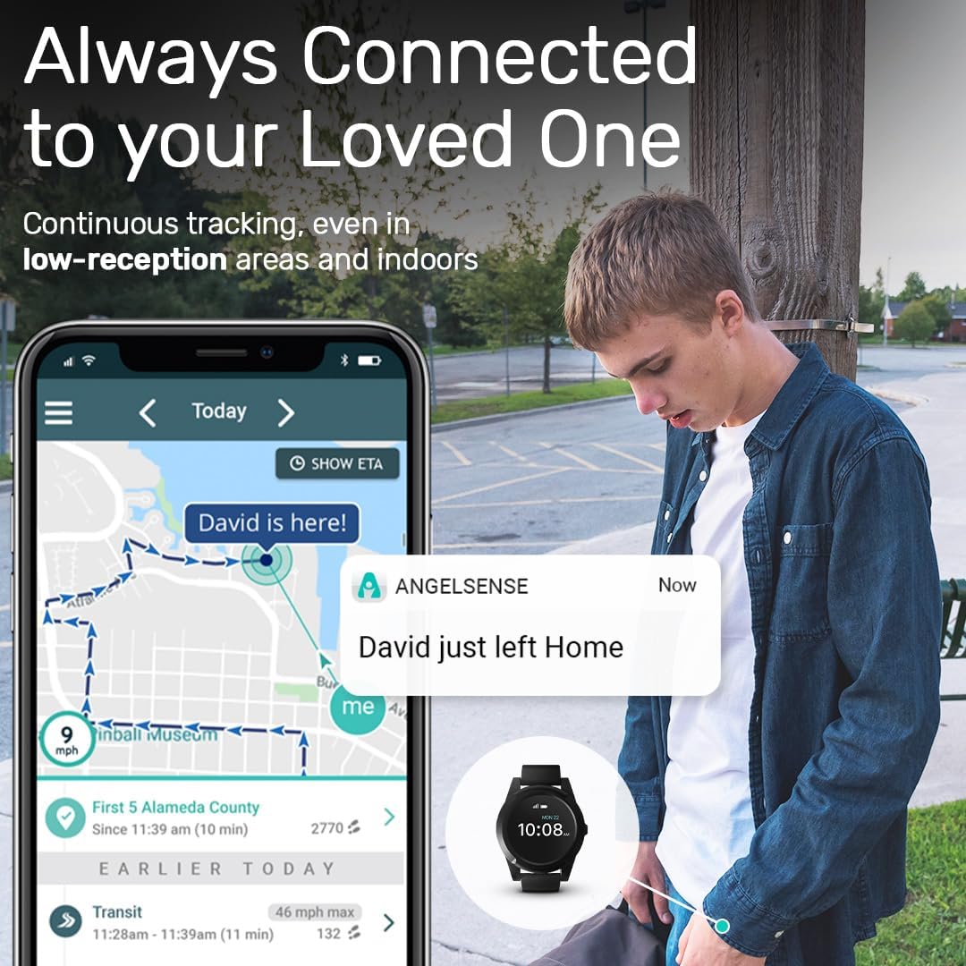 AngelSense Assistive Technology Watch with Personal GPS Tracker for Teens, Adults, Seniors, Autism, Special Needs, Dementia, Speakerphone, SOS Button, Live Tracking, Subscription Required - Image 9