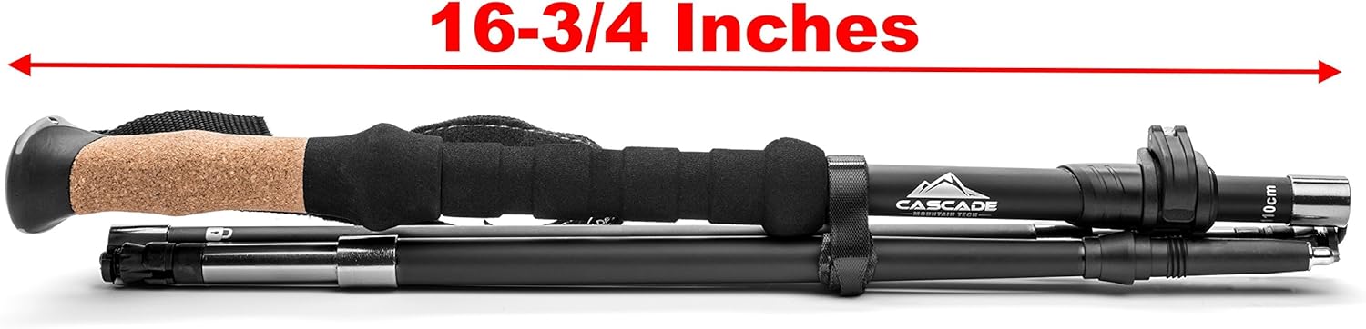 Trekking Poles - Carbon Fiber Monopod Walking or Hiking Sticks with with Accessories Mount and Adjustable Quick Locks - Image 2