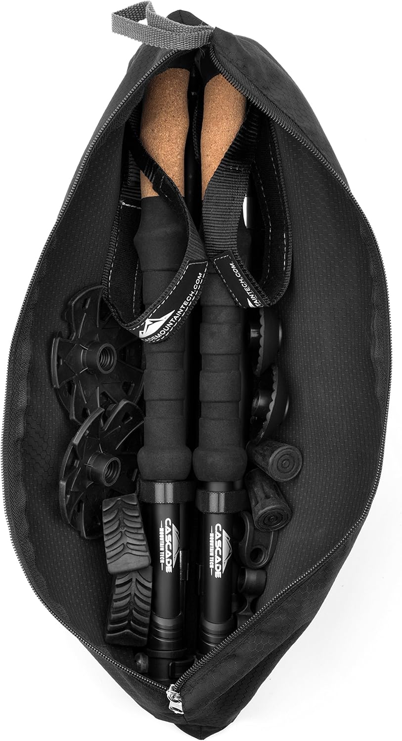 Trekking Poles - Carbon Fiber Monopod Walking or Hiking Sticks with with Accessories Mount and Adjustable Quick Locks - Image 4