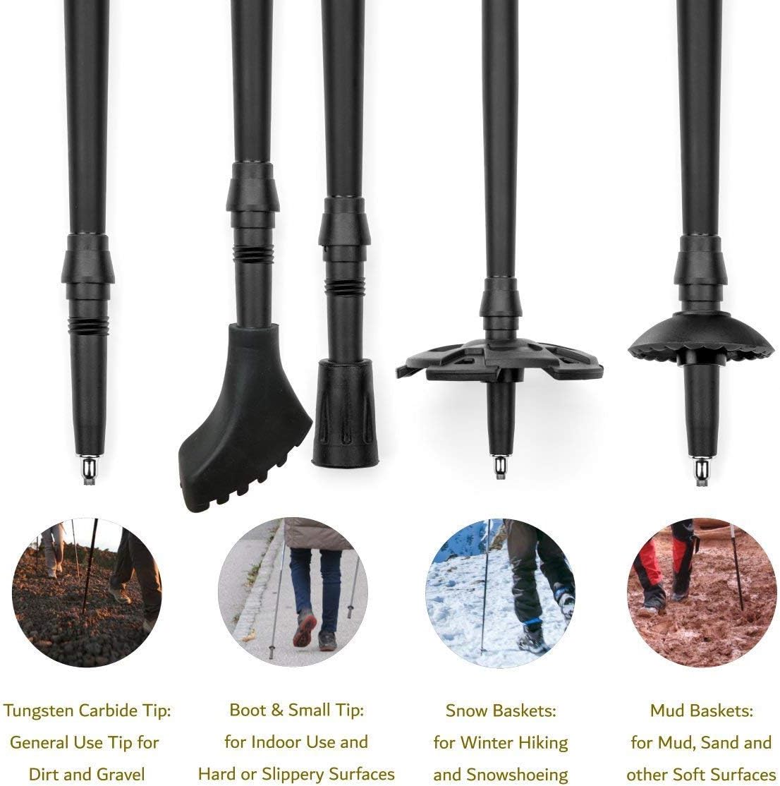 Trekking Poles - Carbon Fiber Monopod Walking or Hiking Sticks with with Accessories Mount and Adjustable Quick Locks - Image 8