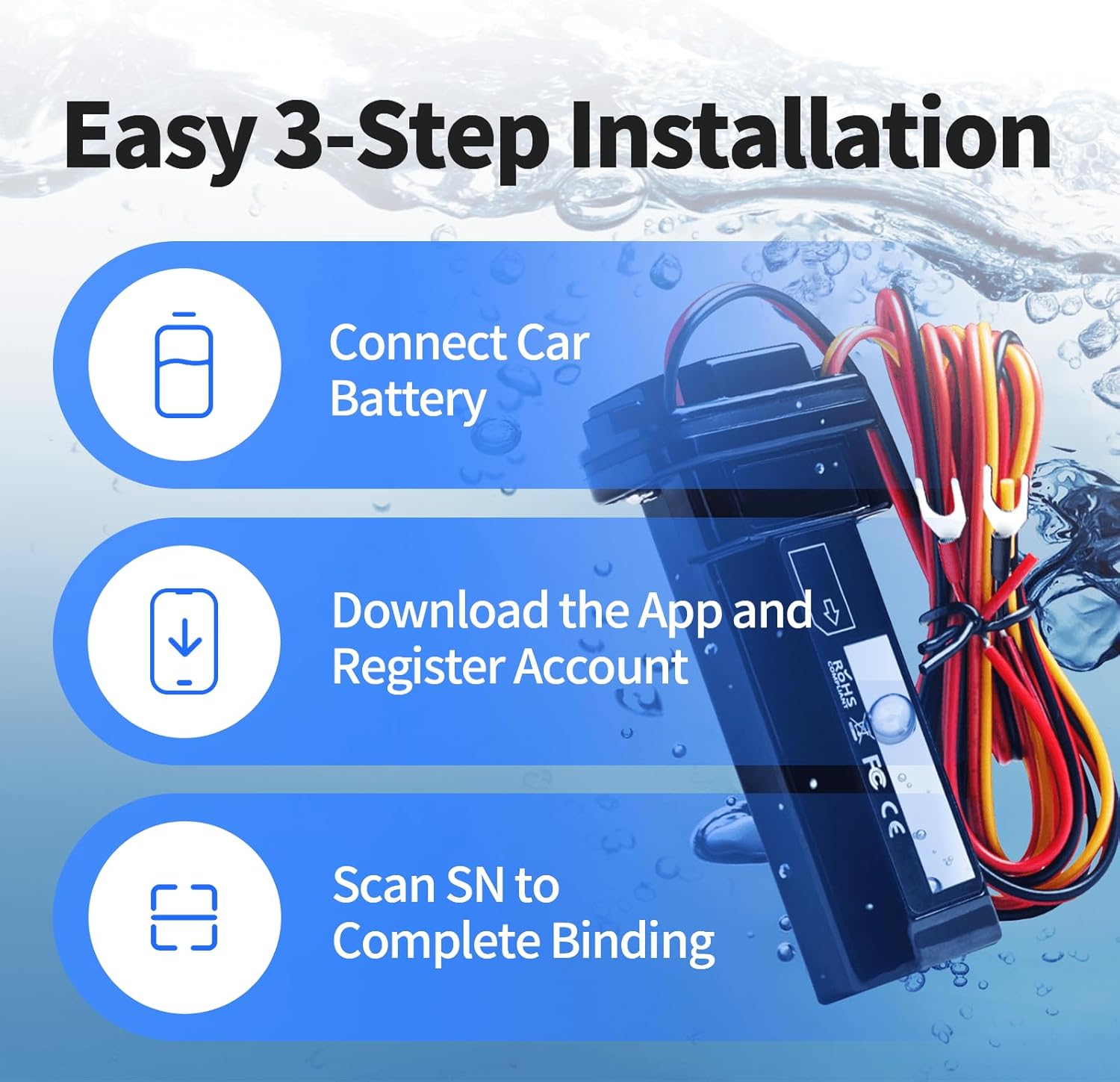 Wired GPS Tracker for Vehicles No Monthly Fee, No Subscription, Real-Time Tracking, 4G SIM and Data Included, Trip History, GeoFence, Driving Alerts, Waterproof - Image 5